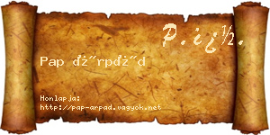 Pap Árpád névjegykártya