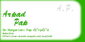 arpad pap business card